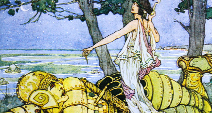 The witch Medea defeats Talos the automaton - Sybil Tawse/Wikimedia Commons
